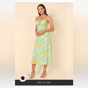 Petal and Pup VANESSA STRAPLESS MIDI DRESS - FLORAL